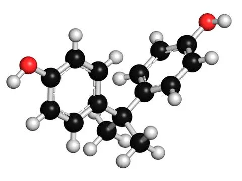 Bisphenol A plastic pollutant molecule Stock Illustration