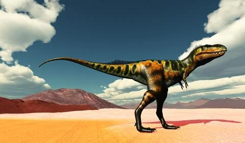 Bistahieversor Dinosaur in Desert Stock Illustration