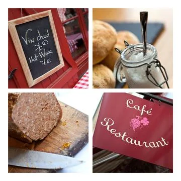 Bistro collage Stock Photos