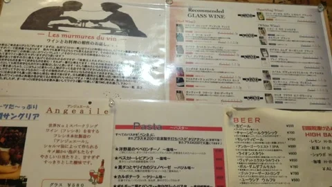 Bistro Menu Stock Footage 160644421