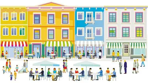 Bistro-Restaurant Stock Illustration