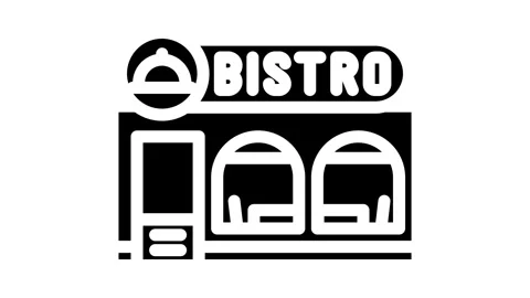 Bistro street cafe glyph icon animation Stock Footage 326740053