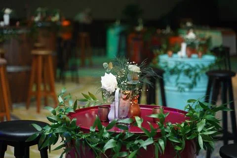 Bistro table decoration Stock Photos