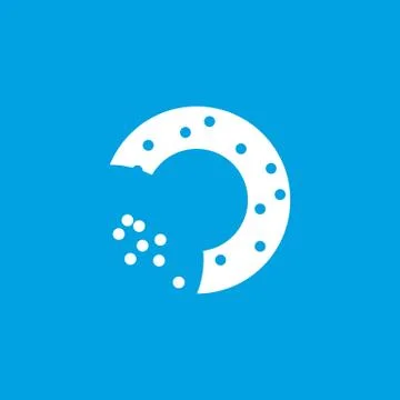 Bit bagel icon, white Stock-Illustration