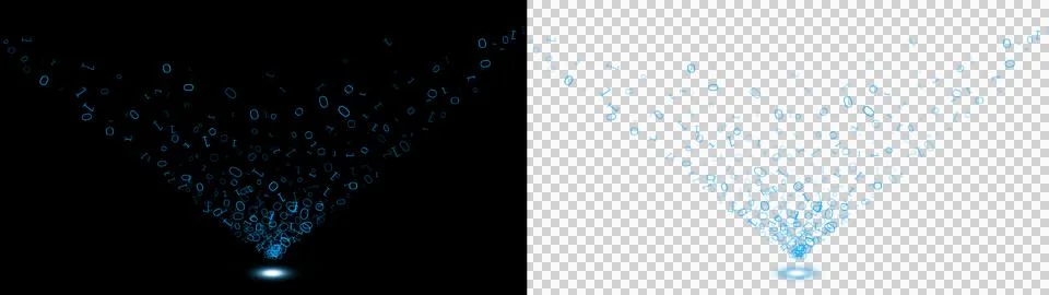 Bit binary blue sparkle Illustrazione stock