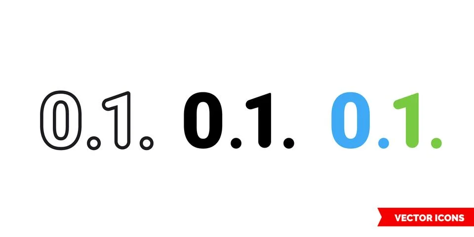 Bit byte icon of 3 types color, black and white, outline. Isolated vector sign Stock Illustration