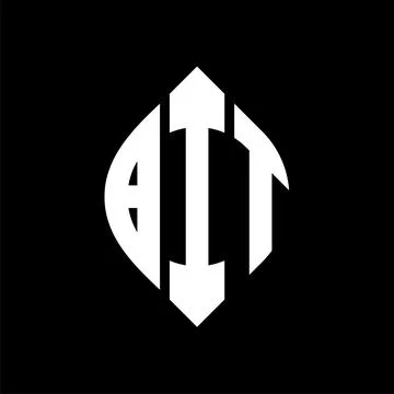 BIT circle letter logo design with circle and ellipse shape. BIT ellipse lett Stock Illustration