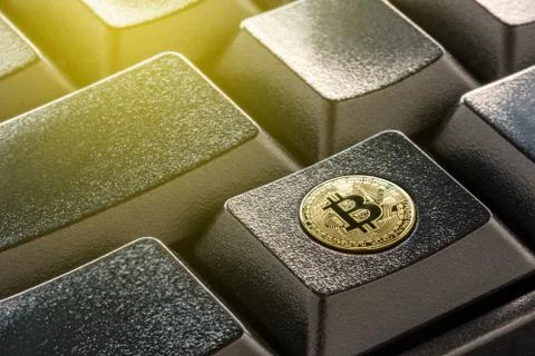 Bit coin botton Stock Photos