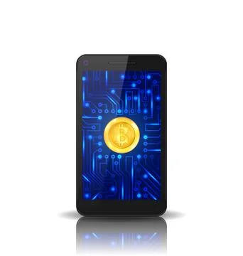 Bit-coin, BTC, Bit Coin, Crypto Currency, Concept of Mining Digital Money 스톡 일러스트