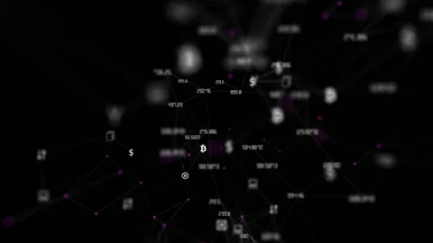 Bit Coin BTC coins rotating. Worldwide virtual internet cryptocurrency and Stock Footage 97303956