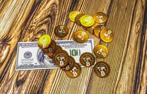 Bit coin BTC the new virtual mone, 3d render Illustrazione stock