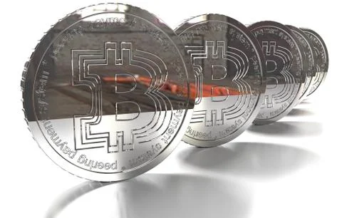 Bit coin BTC the new virtual mone, 3d render Illustrazione stock