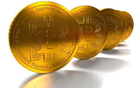 Bit coin BTC the new virtual mone, 3d render Illustrazione stock