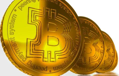 Bit coin BTC the new virtual mone, 3d render Illustrazione stock