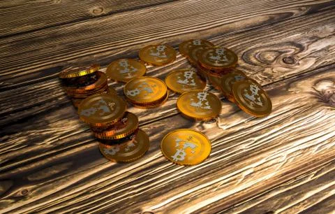 Bit coin BTC the new virtual mone, 3d render Stock Illustration