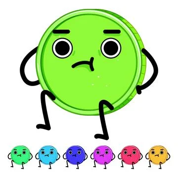 Bit coin character cartoon vector graphic Stock Illustration