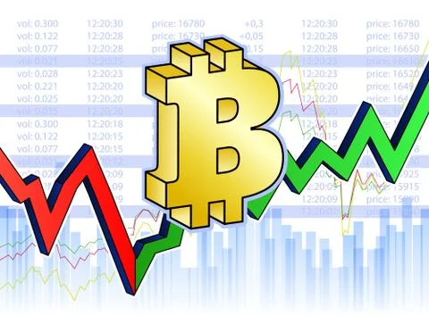 Bit coin chart Stock Illustration