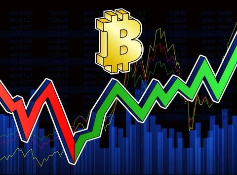Bit coin chart Stock Illustration