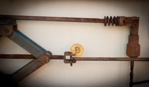 Bit coin with different tools Fotos de archivo