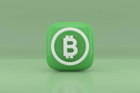 Bit coin icon design. 3D rendering. Stock Illustration