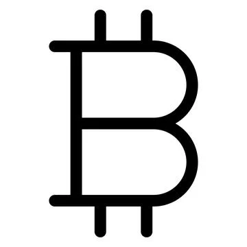 Bit coin line icon isolated on white background Ilustración de archivo