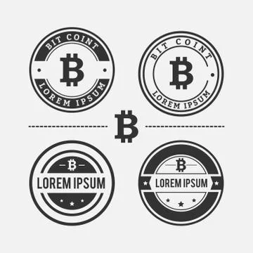 Bit Coin Logo Design Set Stock Illustration