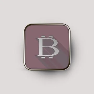 Bit coin logo in square Stock Illustration