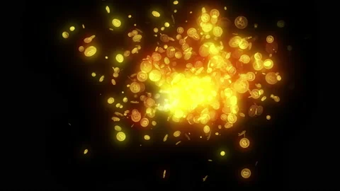 Bit coin particle animation Video stock 178217765
