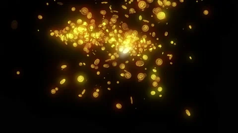 Bit coin particle crash animation Stock Footage 174569730