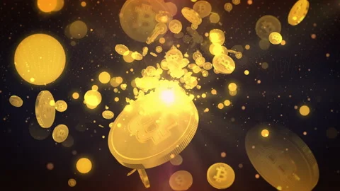 Bit coin particle loop animation Stock Footage 171893532