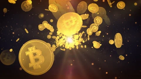 Bit coin particle loop animation Stock Footage 171923344