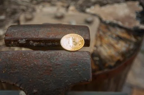 Bit coin on vice Fotos de archivo