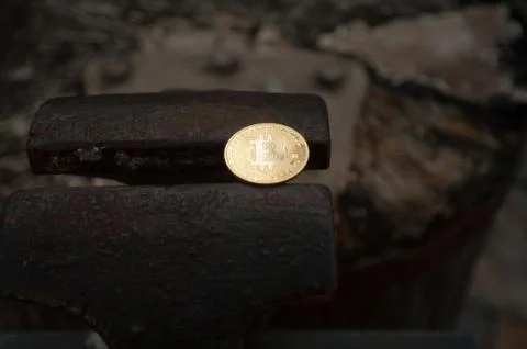 Bit coin on vice 库存照片