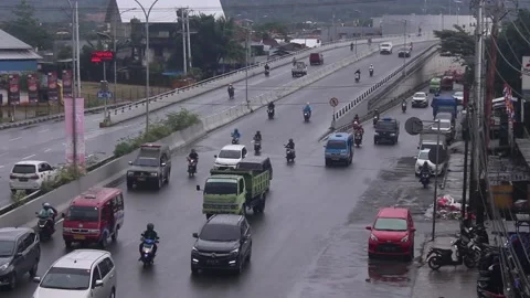 A bit crowded traffic in the afternoon Stock Footage 205551136