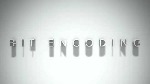Bit encoding 3D title animation white text on a white background Vidéo 299369305