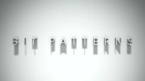 Bit patterns 3D title animation white text on a white background Stock Footage 299369308
