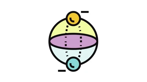 Bit quantum technology color icon animation Stock Footage 326103683