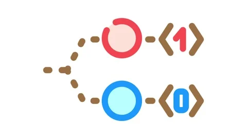 Bit quantum technology color icon animation Stock Footage 327263926