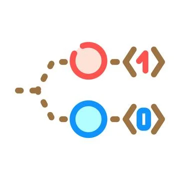 Bit quantum technology color icon vector illustration Stock Illustration