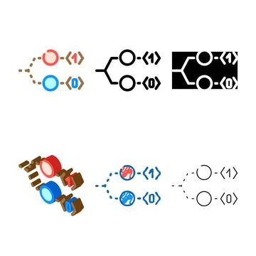 Bit quantum technology color icon vector variations Stockillustratie