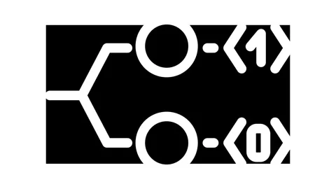 Bit quantum technology glyph icon animation Stock Footage 326740504