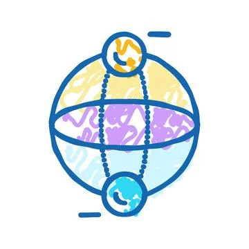 Bit quantum technology icon doodle illustration Stock Illustration