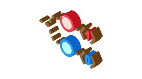Bit quantum technology isometric icon animation Stock Footage 327285845