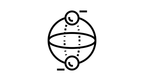 Bit quantum technology line icon animation Stock Footage 326130279
