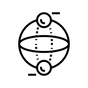 Bit quantum technology line icon vector illustration Stock Illustration