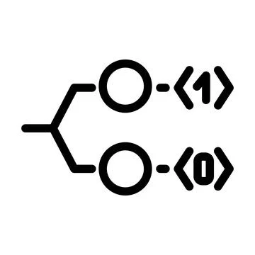 Bit quantum technology line icon vector illustration Stock Illustration