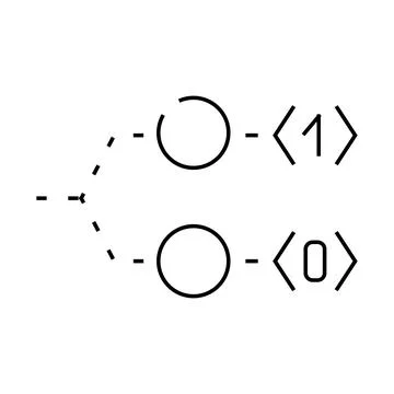 Bit quantum technology line icon vector illustration Stock Illustration
