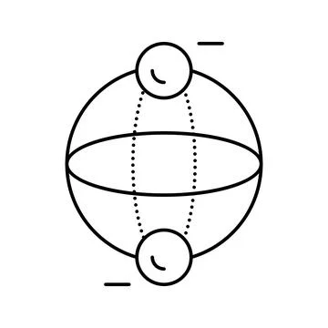 Bit quantum technology line icon vector illustration Stock Illustration