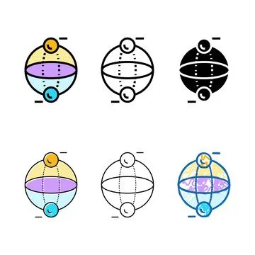 Bit quantum technology variations color icon vector Stockillustratie