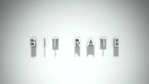 Bit Rate 3D title animation with shadows on a white background Stock Footage 296615977